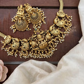Antique Mayil Lakshmi Addigai-Gold Bead-Pearl-G14166